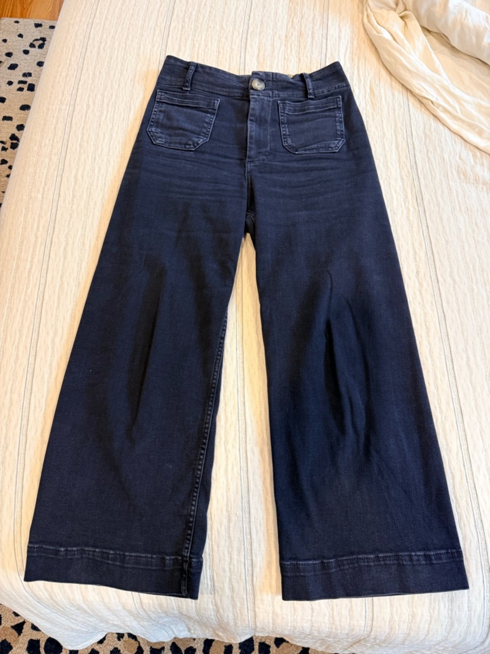 Maeve Colette Black High-Waist Cropped Denim Trousers - Picture 6 of 11